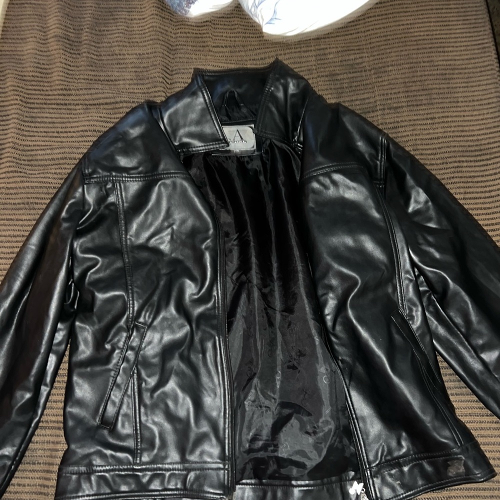 Black Faux Leather Jacket A collezioni